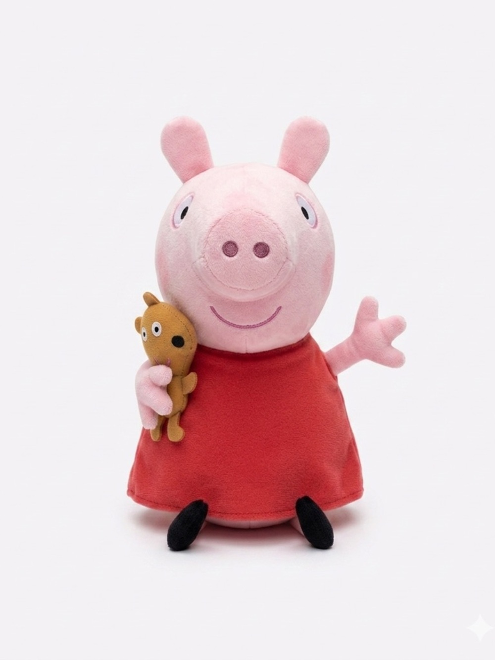 Ty 2015 Beanie Babies Peppa Pig With Teddy Bear Stuffed Plush‎ Animal 10"